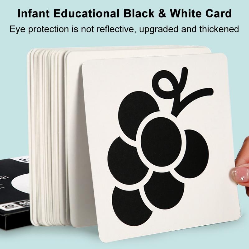 Baby High Contrast Flash Cards Montessori Visual Stimulation Learning Toy Gift