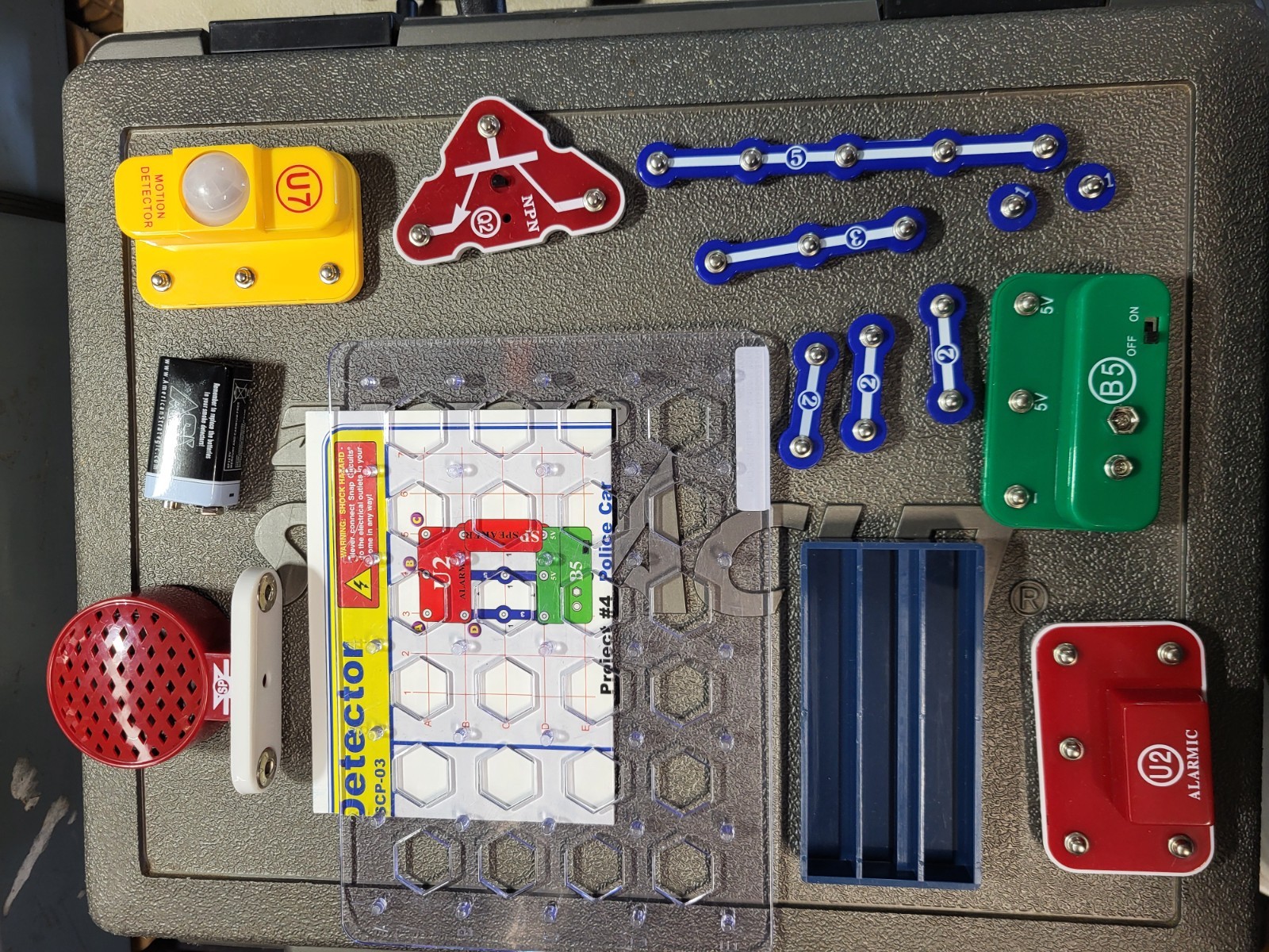 Electronic Snap Circuits Elenco Motion Detector Model SCP-13 Complete Set