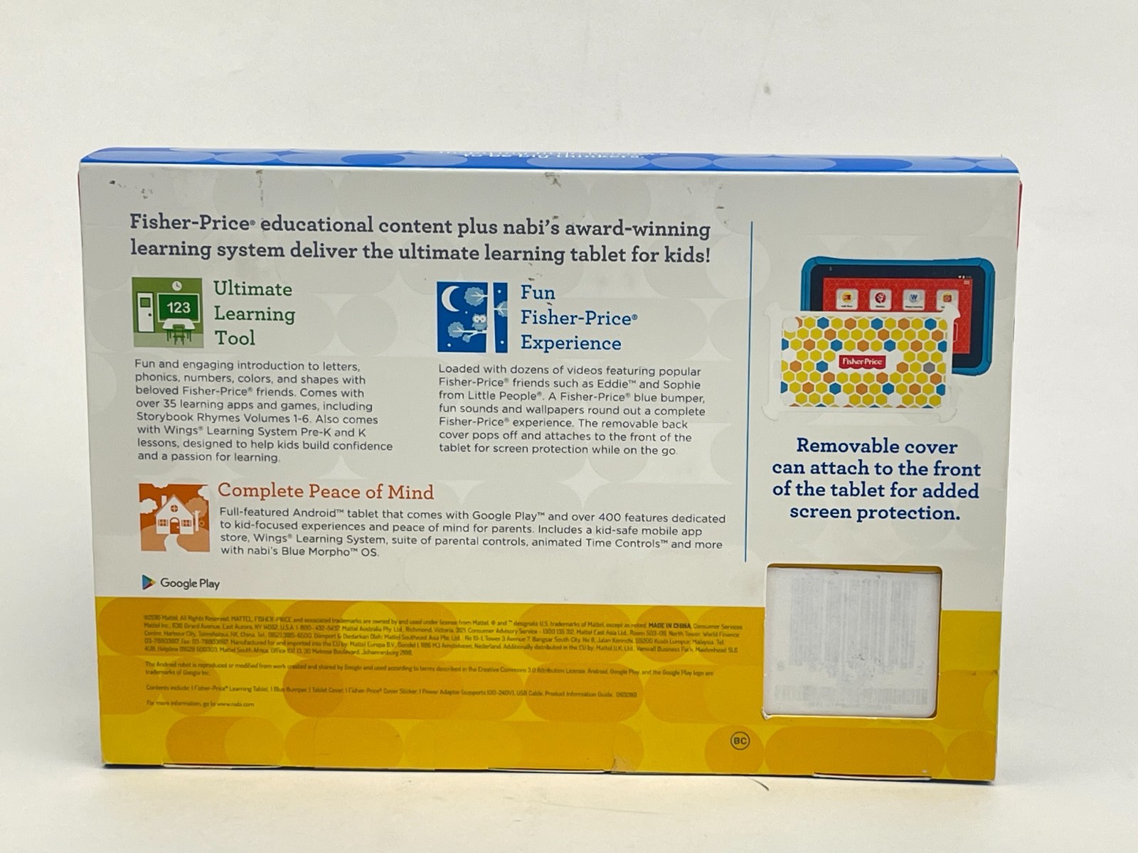NEW Nabi Fisher-Price Learning 7″ Kids Tablet Android FGC64-9993 numbers 16GB