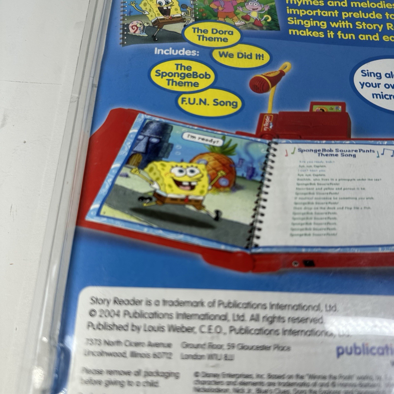 Y2K SpongeBob Dora The Explorer Story Reader 2 Songbooks and Microphone Set NEW