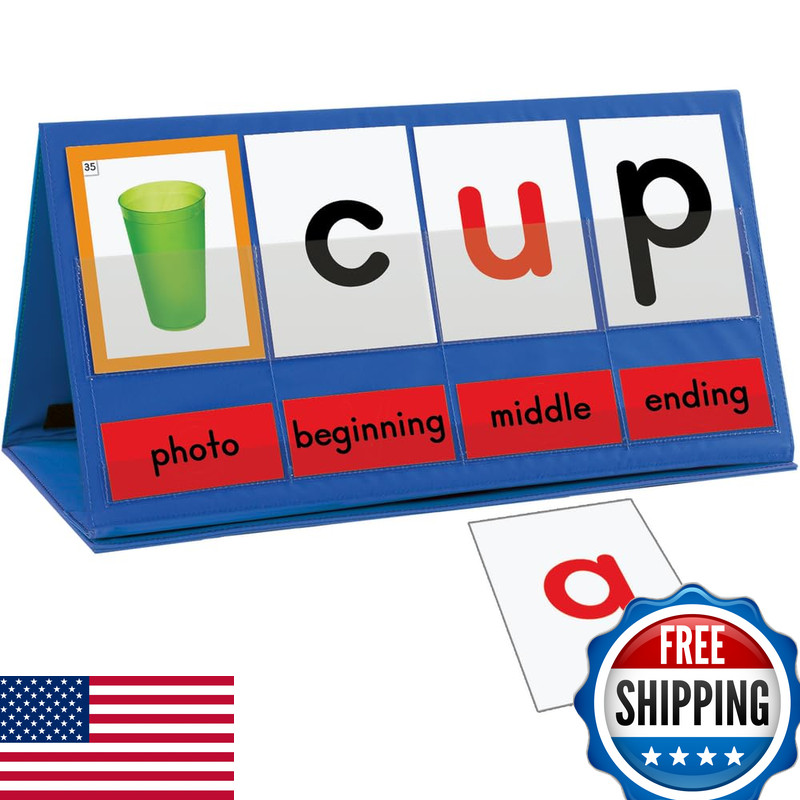 Really Good Stuff Word Building Desktop Pocket Chart Tent Cards Kit 307601