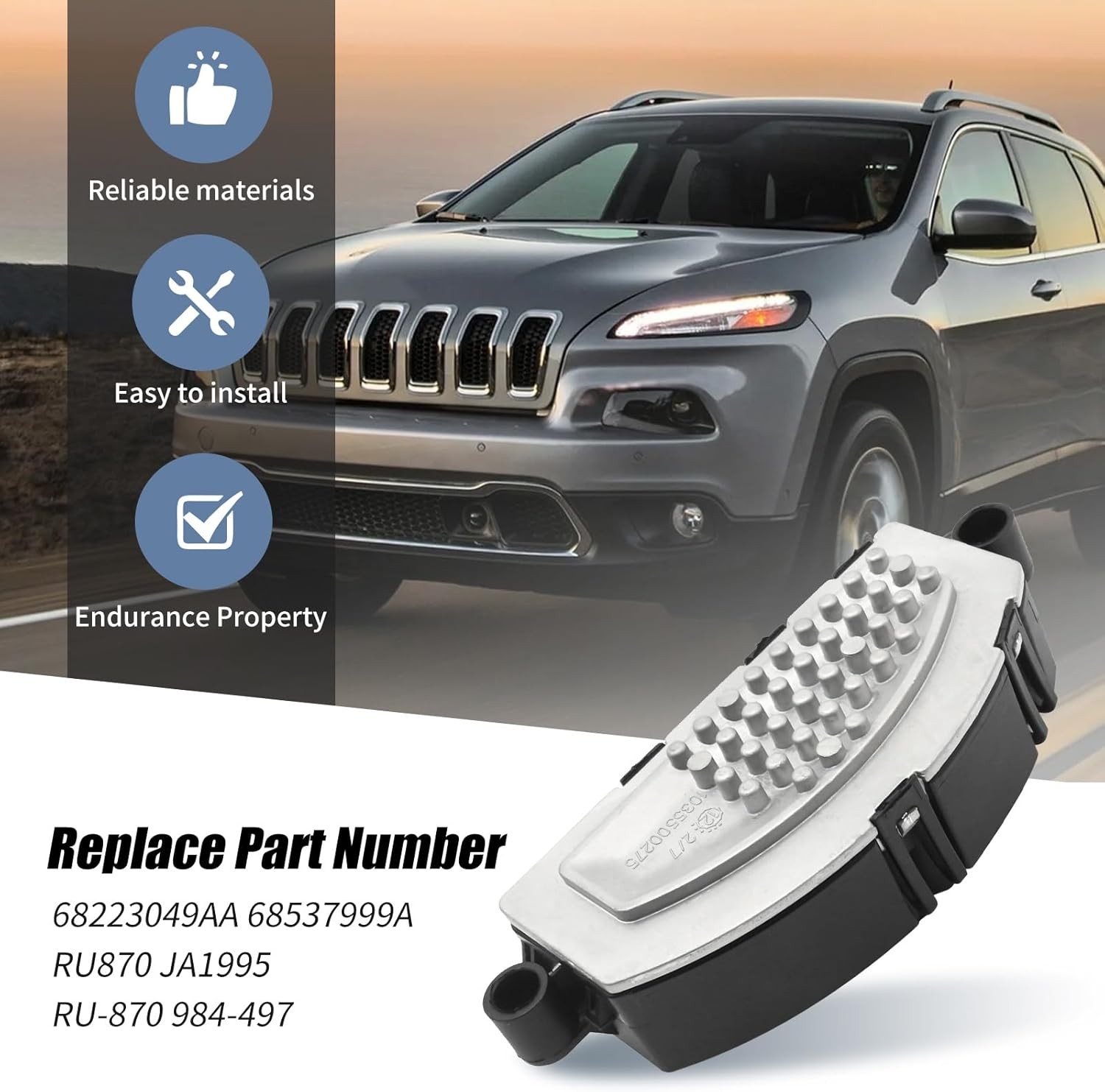 Heater Blower Motor Resistor For Jeep Cherokee 2014-2021 Chrysler 200 2015-17