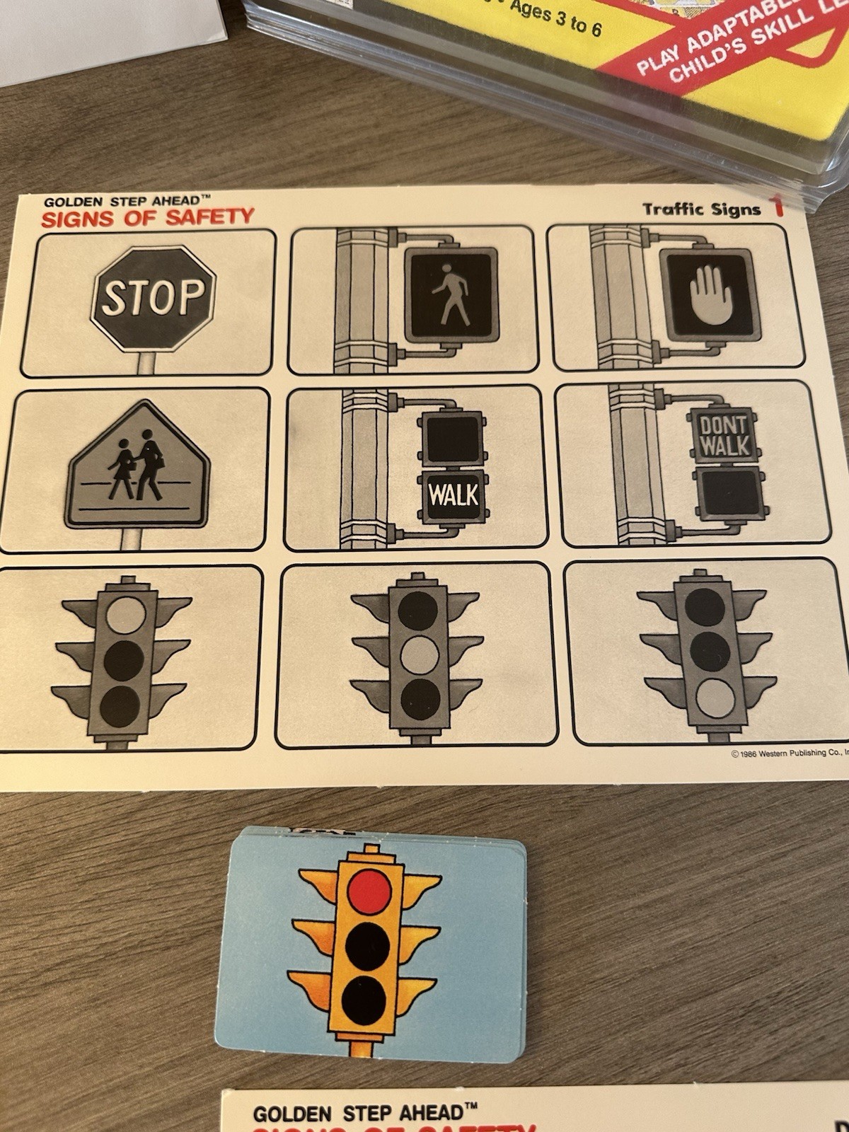 Signs Of Safety Golden Step Ahead Vintage Card Game Kids Learning Year 1986