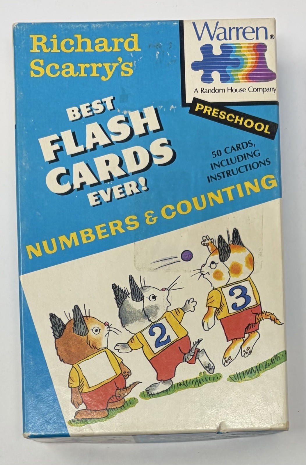 1987 Vintage Richard Scarry Flash Cards Numbers Counting Preschool Math Box Set