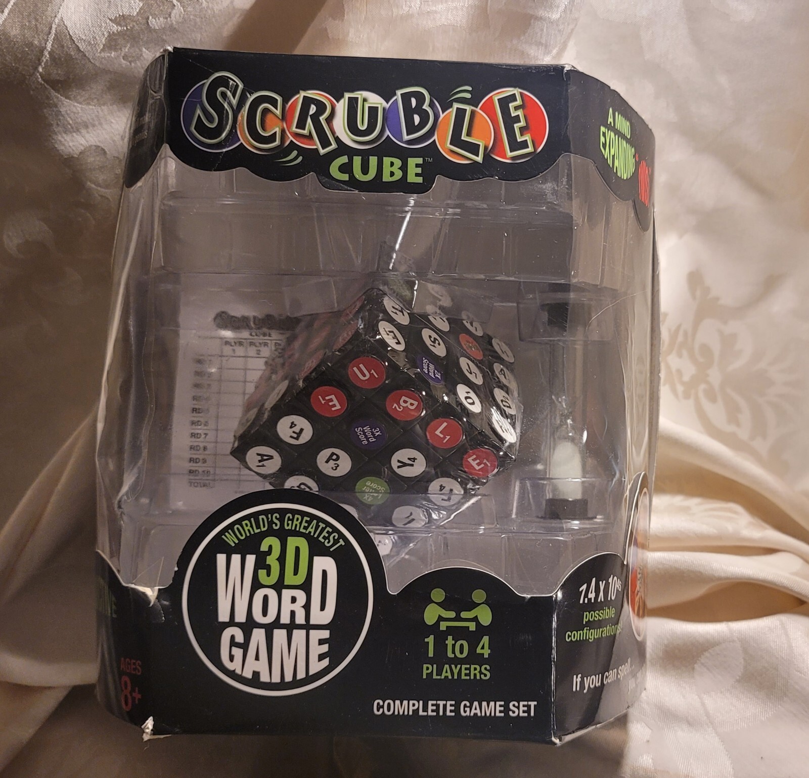 NEW ! SCRUBBLE CUBE WORD 3D GAME COMPLETE GAME SET 1 To 4 Players