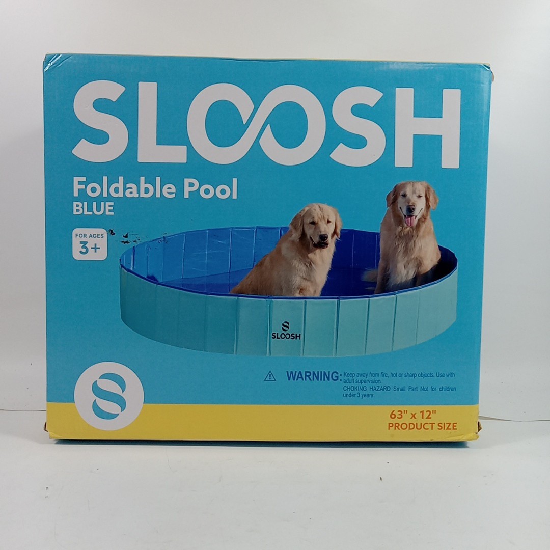 SLOOSH Foldable Dog Kiddie Pool – Portable Hard Plastic Doggie Swimming Pool..C1