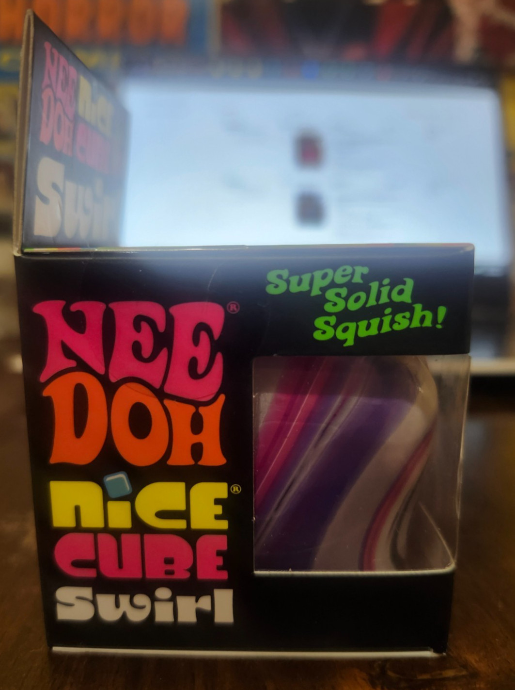 Rare NeeDoh NICE CUBE SWIRL Viral TIK TOK Marble Stress Ball NEE-DOH PURPLE