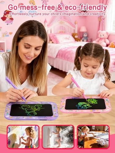 LCD Writing Tablet for Kids, 10 inch Colorful Doodle Board Drawing Pink-10in