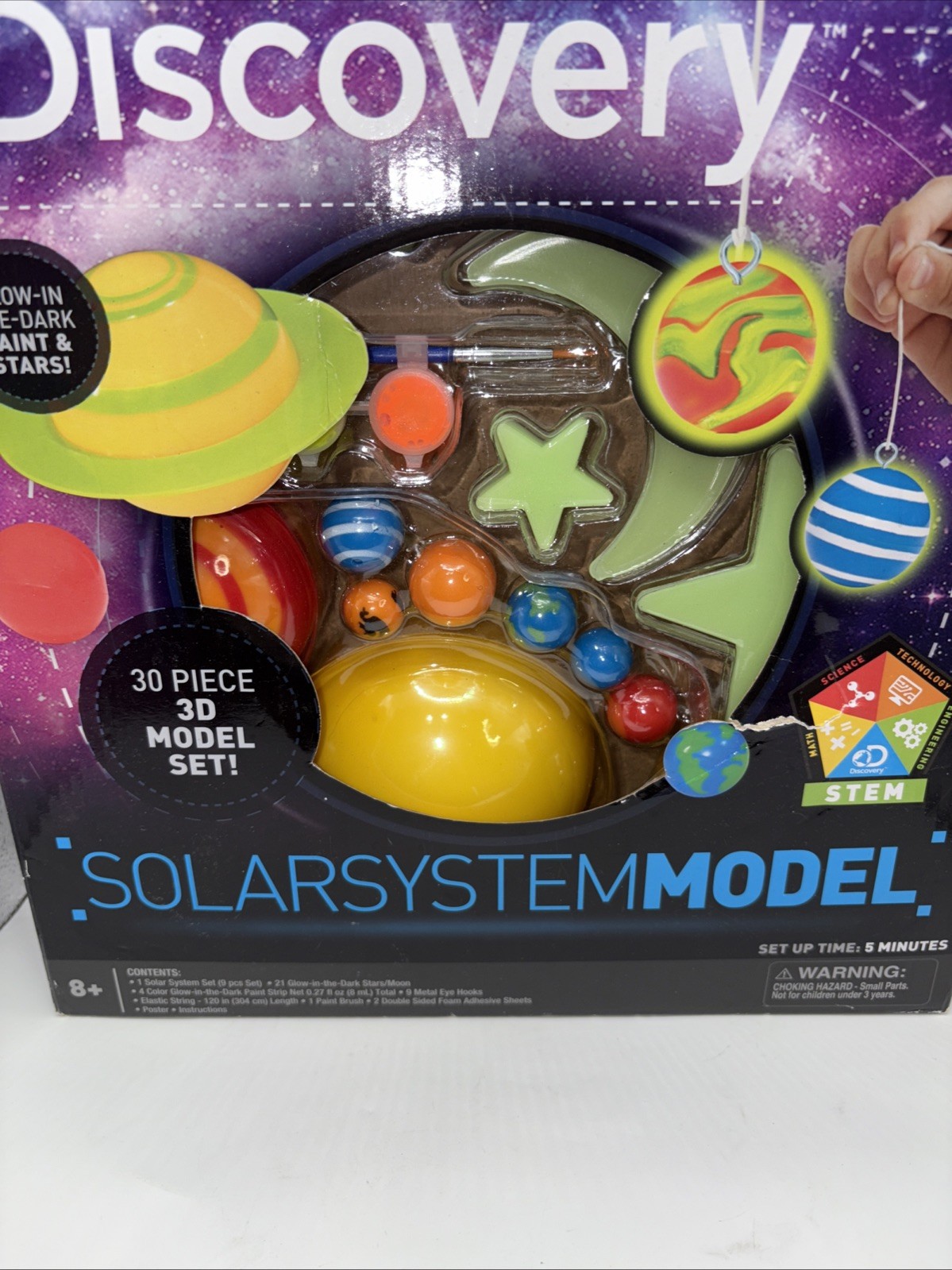 Discovery Channel Kids STEM 3D Glow-in-the-Dark Solar System Model Kit – SEALED