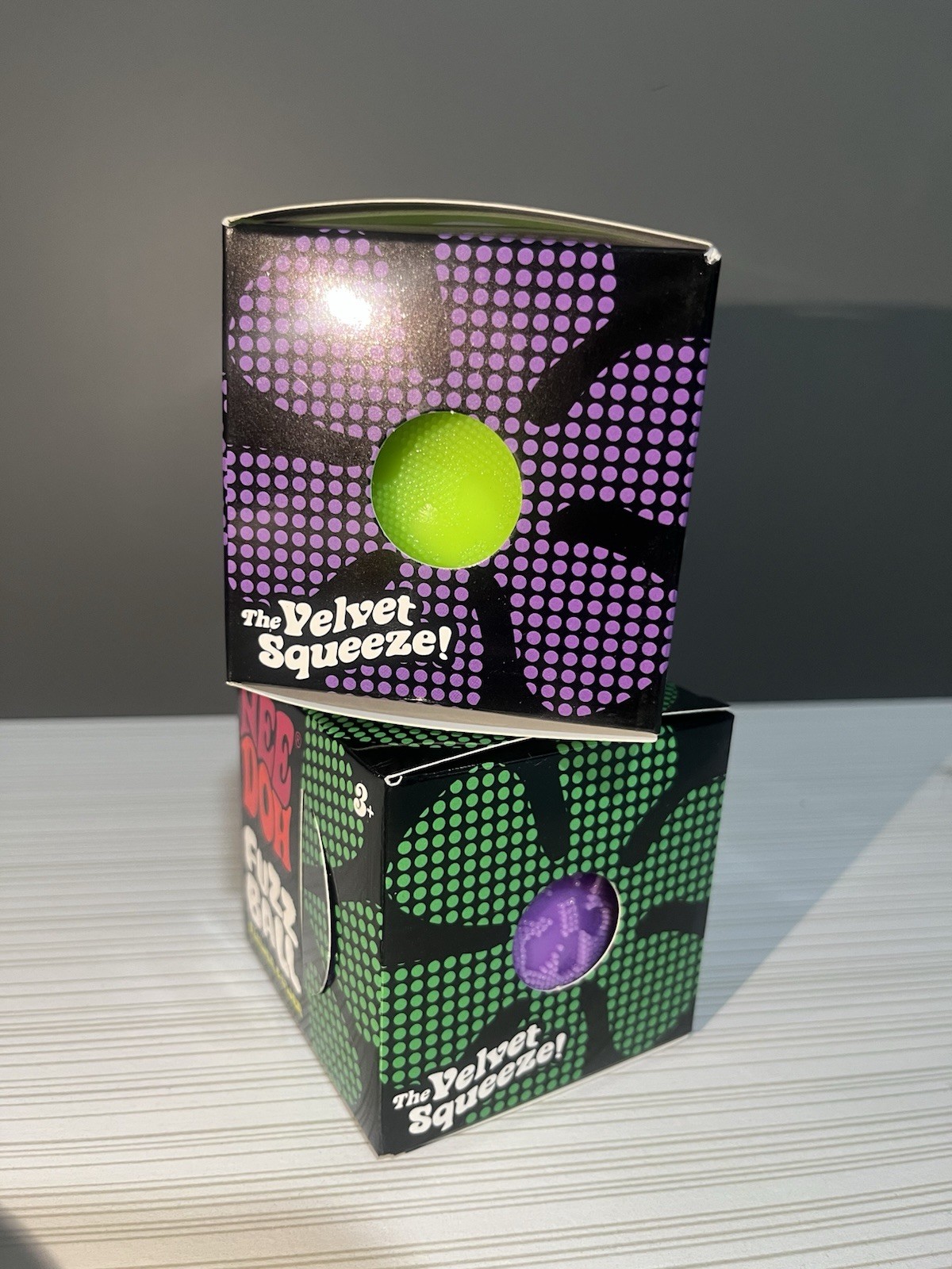 Schylling Nee Doh Fuzz Ball Flower Power, Green/Purple, Age 3-4