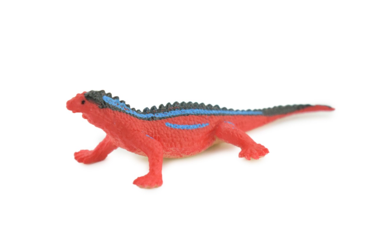 Red Head Agama Toy, Rainbow Lizard, Realistic Hand Painted Rubber, 2.5″ WR41B197