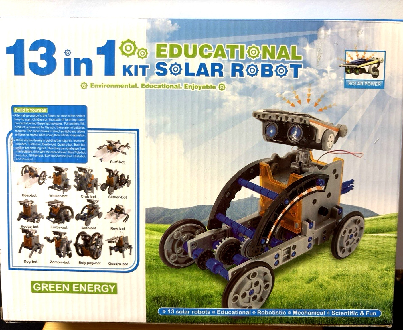 13-in-1 Solar Robot STEM Kit for Kids Ages 8-12, Science & Robotics Building Toy