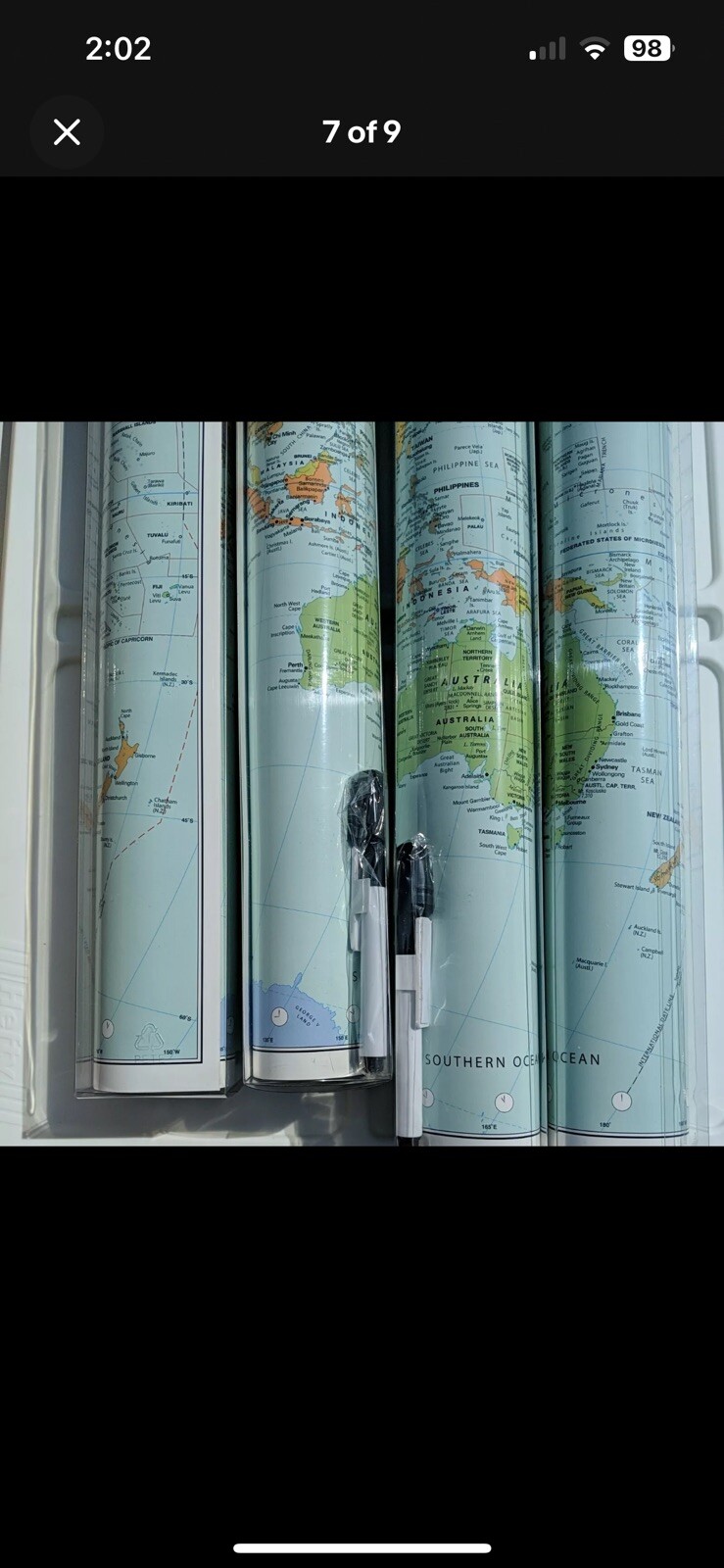 World Dry-Erase Map Brewster Wall Pops WPE99074 Peel Stick Homeschool 4pk