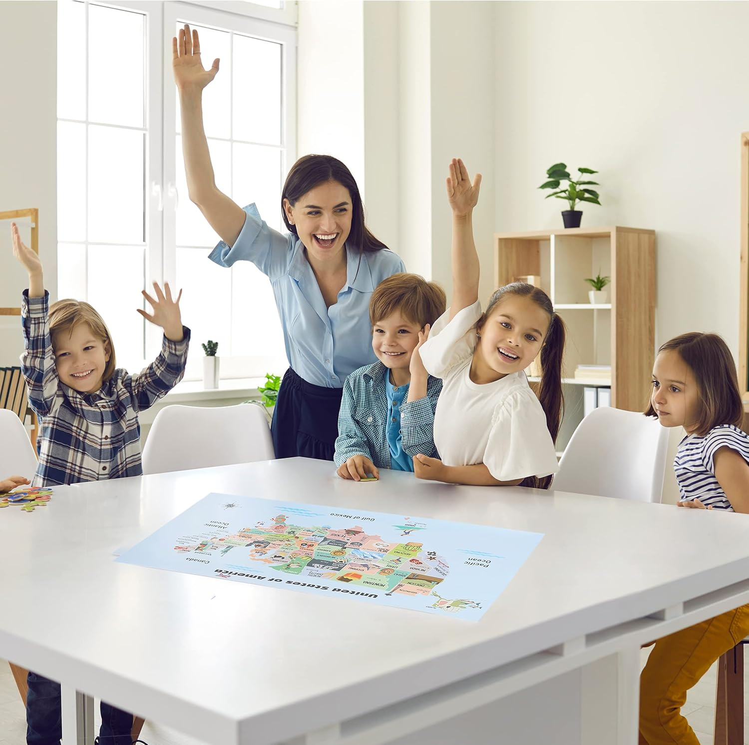 – United States Map for Kids, 14.5”x 24.6”, US Map for Kids Learning, Back to Sc