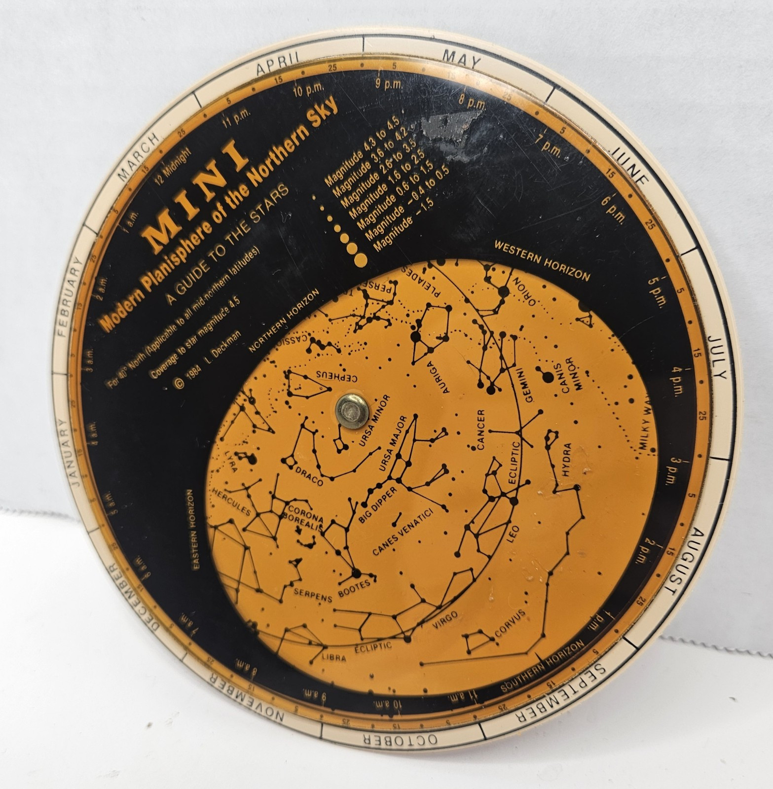 Mini Modern Planisphere of the Northern Sky A Guide to the Stars 1984 L. Deckman