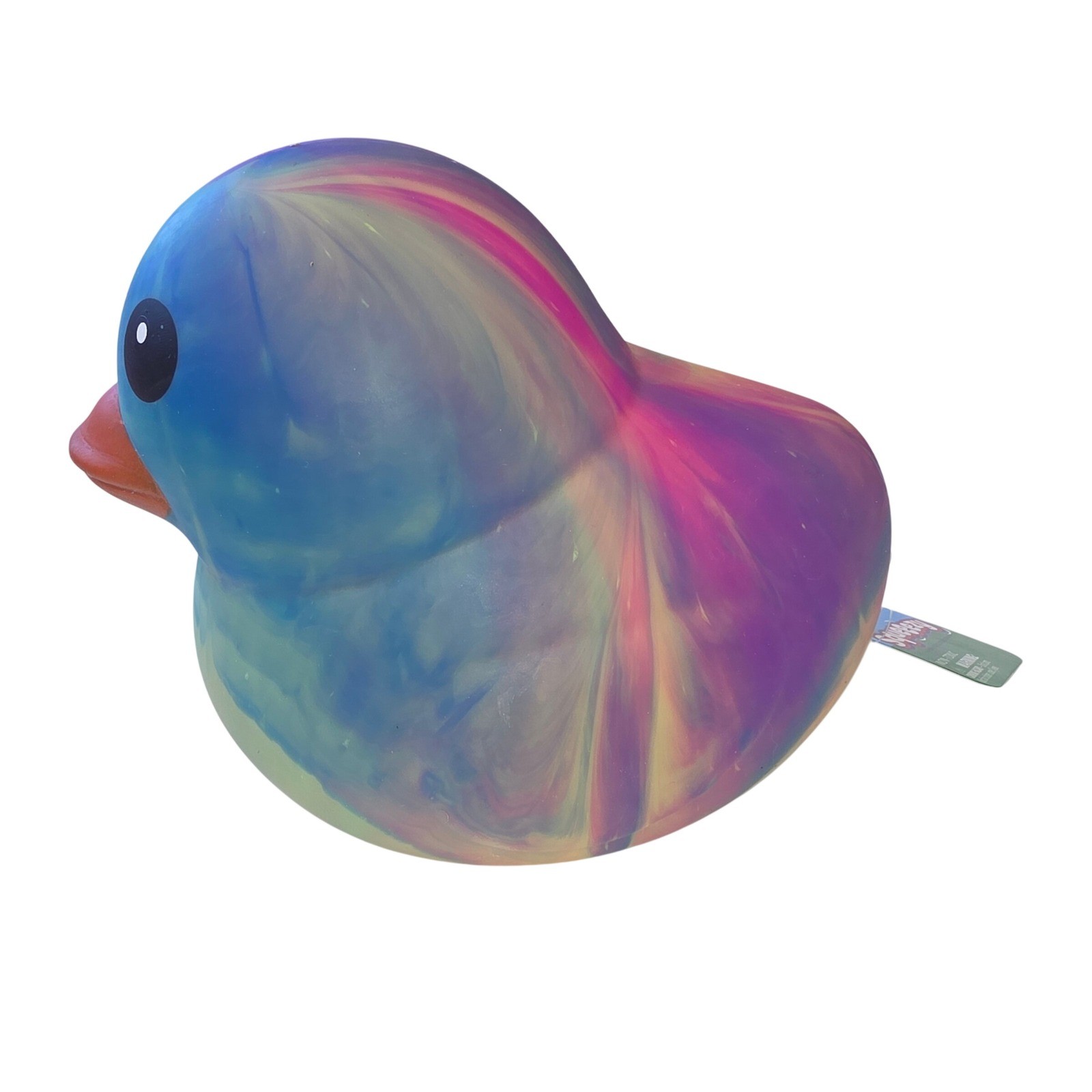 New Squeeezy Rainbow Marble Duck Jumbo Squishy Stress Ball Gel Filled Toy