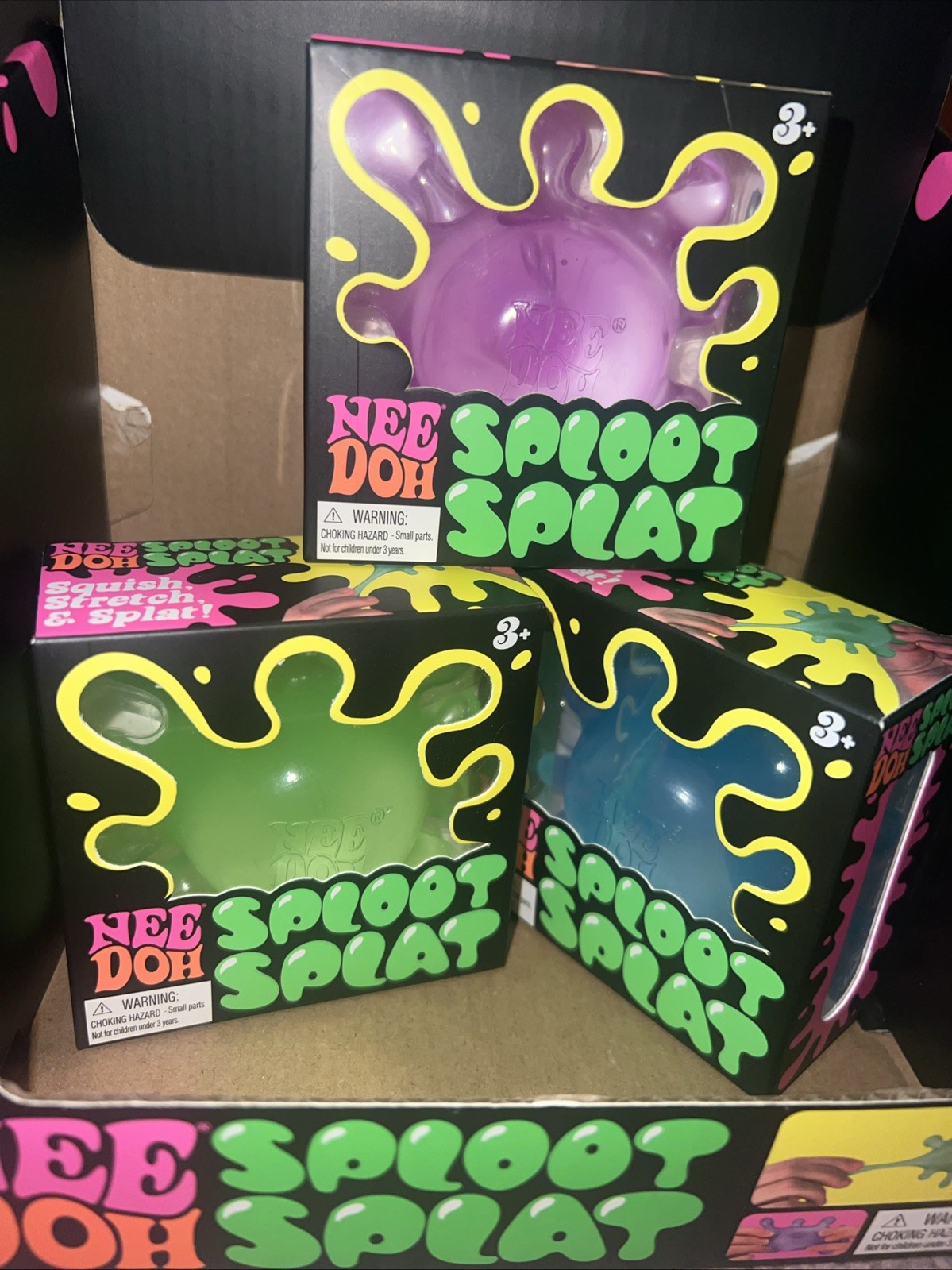 NeeDoh Sploot Splat Combo Blue, Green, Purple Pack of 3 Brand New No Display Box