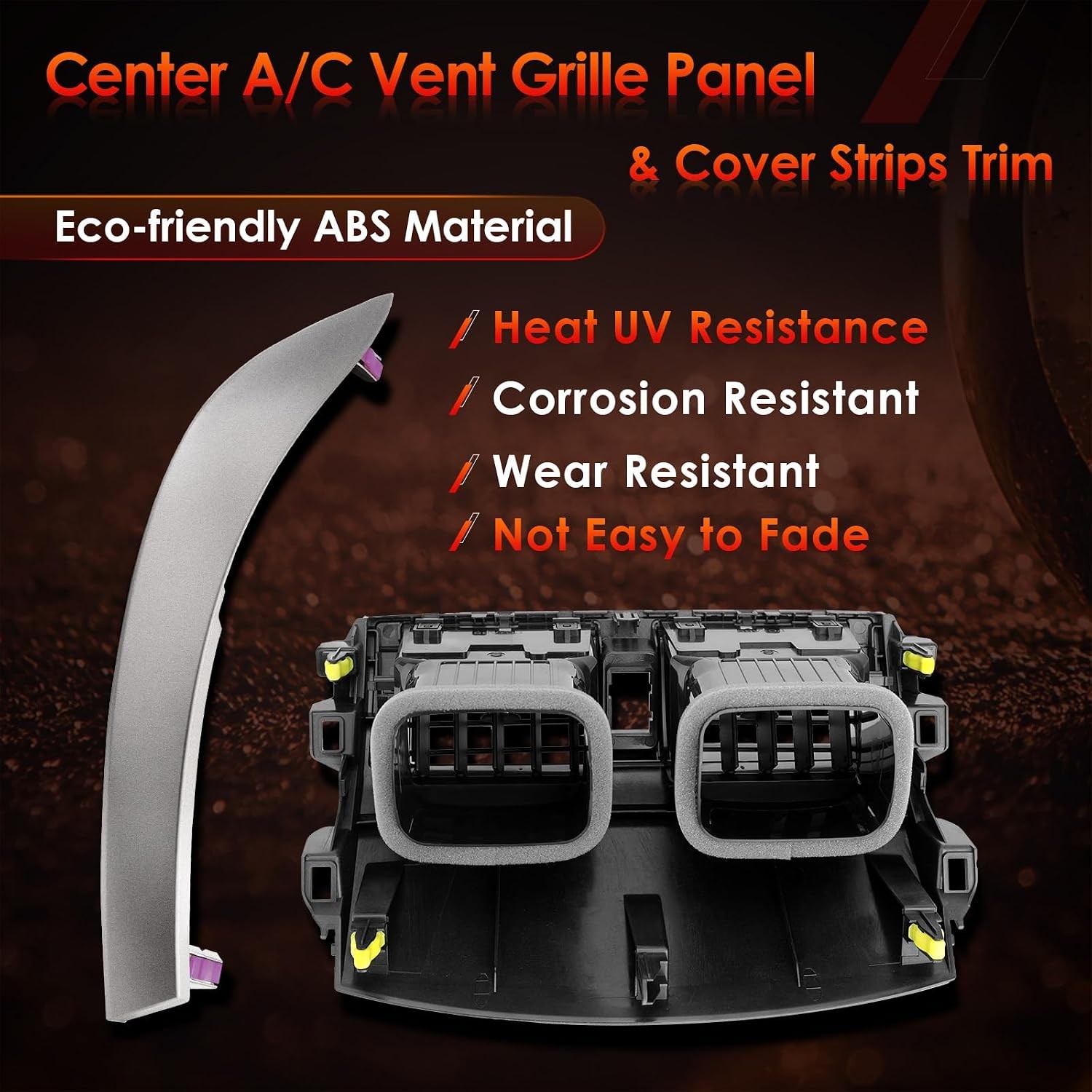 2008-2013 Corolla Center A/C Dash Air Vent Trim Cover Strips Compatible