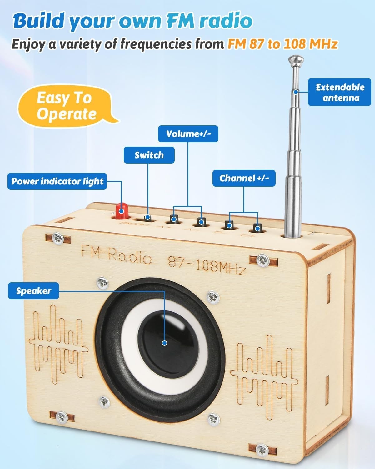 Science Kits for Age 8-12 12-14 STEM Toys for Boys Build FM Radio Kit Gifts f…