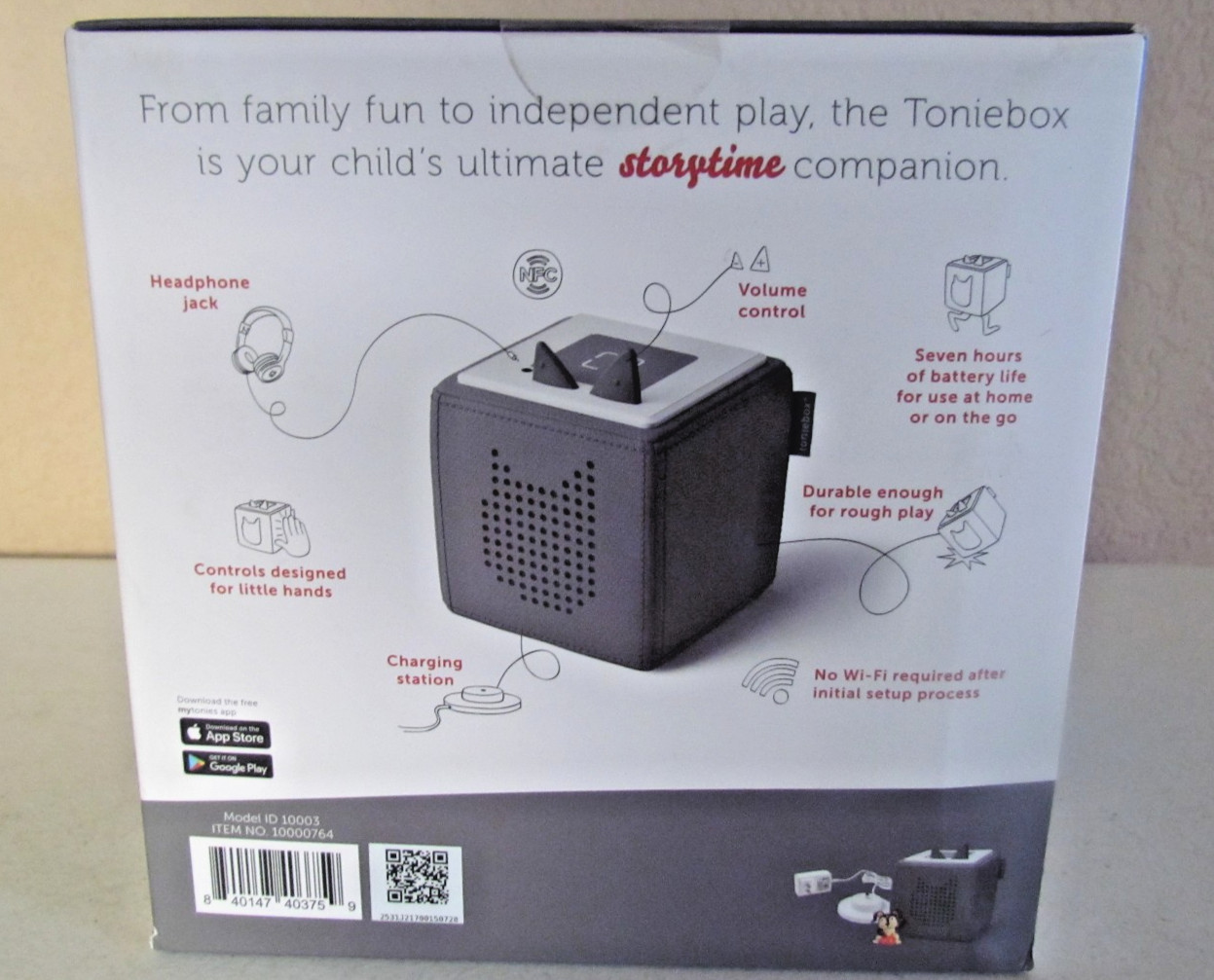Gray Toniebox Starter Set Original Tonie Figure Kids Audio Songs Rough Box