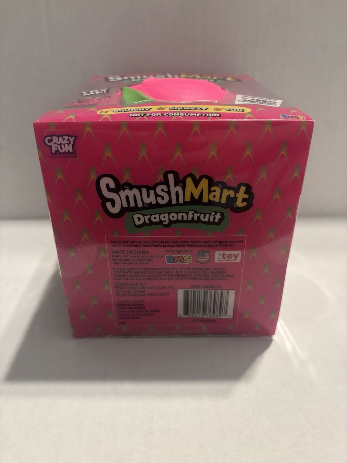 RMS SmushMart Dragonfruit Squishy Tactile Squeeze Toy, Pink/Green
