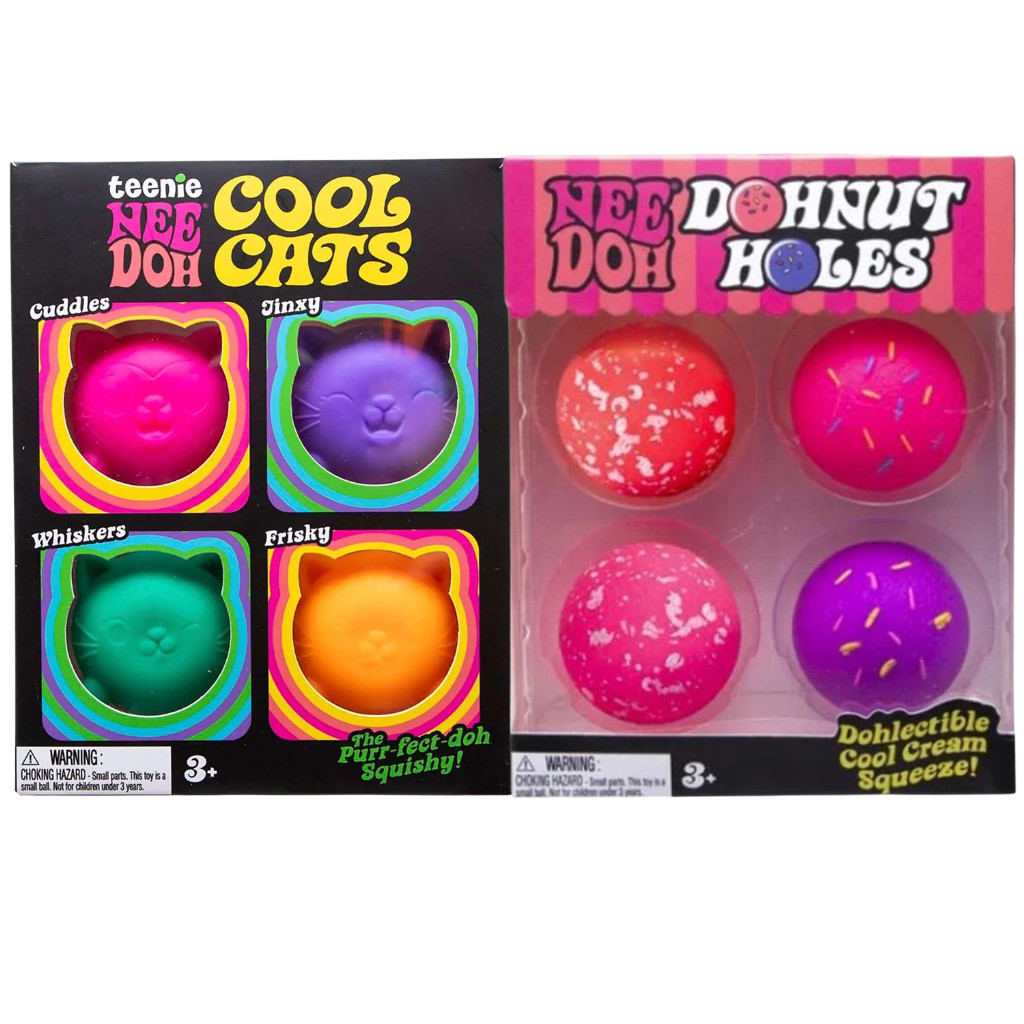 Needoh Teenie Doughnut Holes 4pk and Cool Cats 4pk – NEW