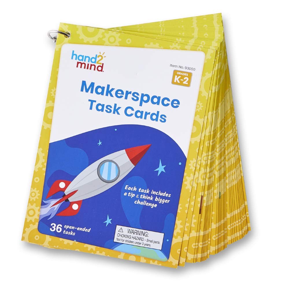 Hand2Mind Makerspace Task Cards Stem Learning Cards For Kids Grade K-2 36 Stem