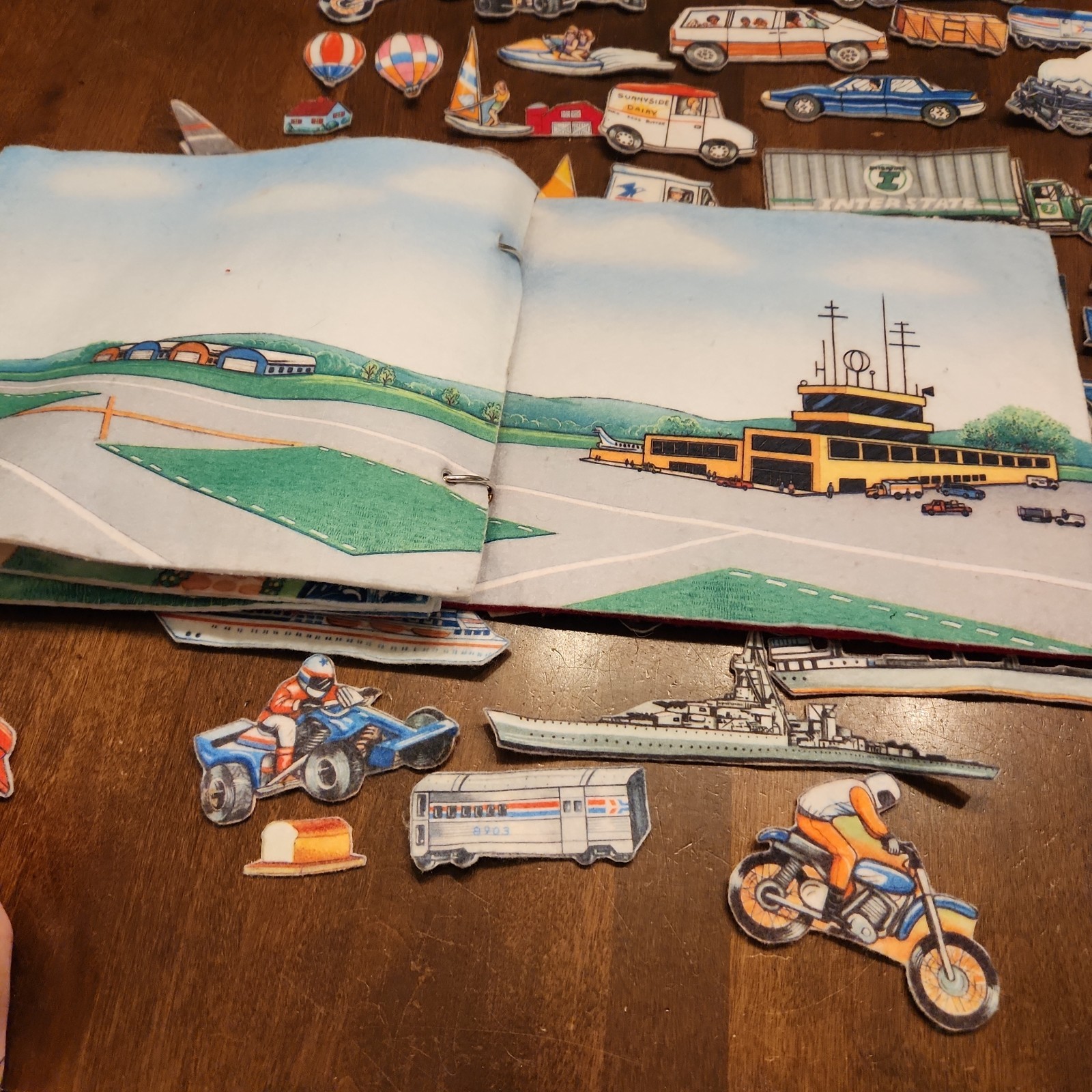 The Story Teller Felt Flannel Board Quiet Book Farm Transportation Planes Trains