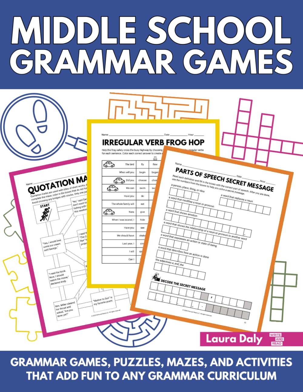 Middle School Grammar Games: Games, Puzzles, Mazes, and Activities…