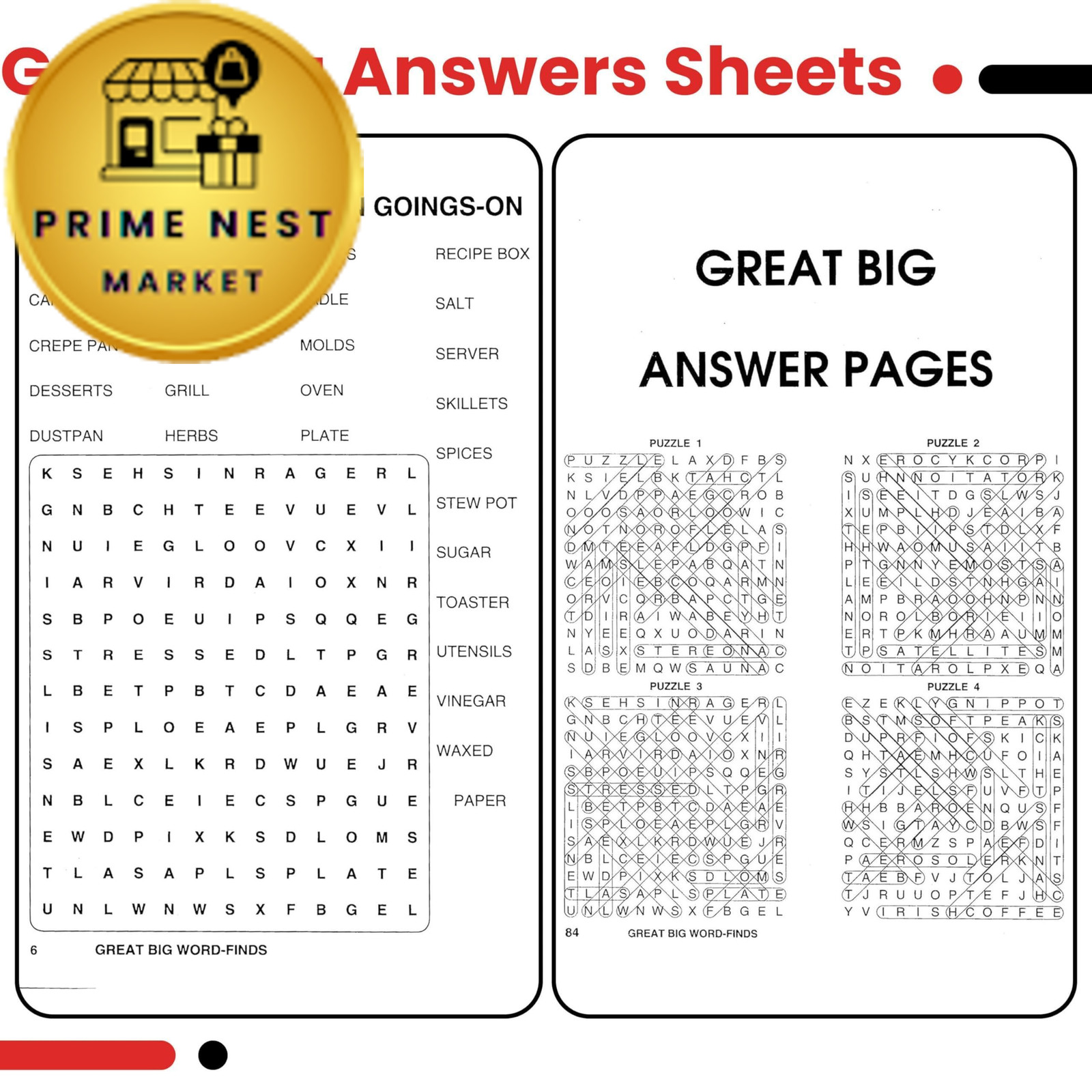 KAPPA Super Saver LARGE PRINT Word Search Puzzle Pack – (Pack of 6) Full…