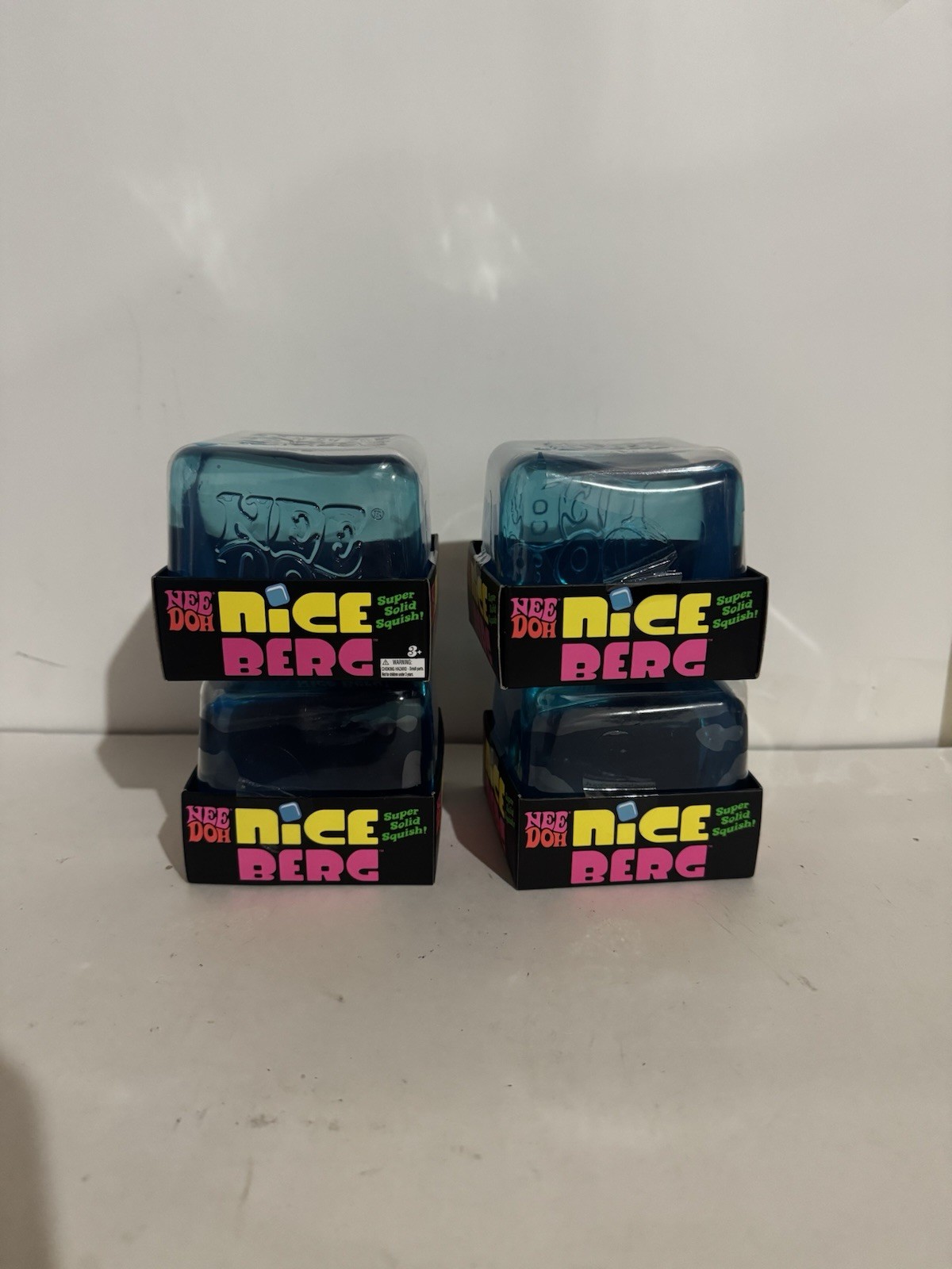 NeeDoh Nice Berg Blue XL Giant Nee Doh Cube Ice Block New Sealed Lot Of 4