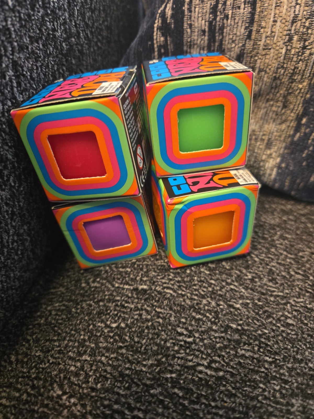 Needoh Teenie Cool Cube Stress Squishies Lot of 4 Colors, Authentic Shylling