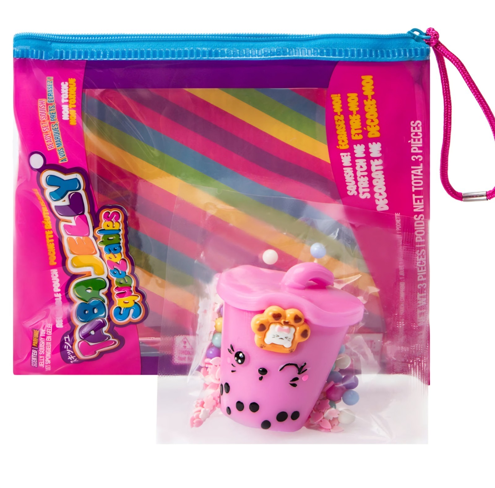Taba Jelly Squeezeables Pink Boba Squishy, Bella Boba Squishi Squeeze Toy USA