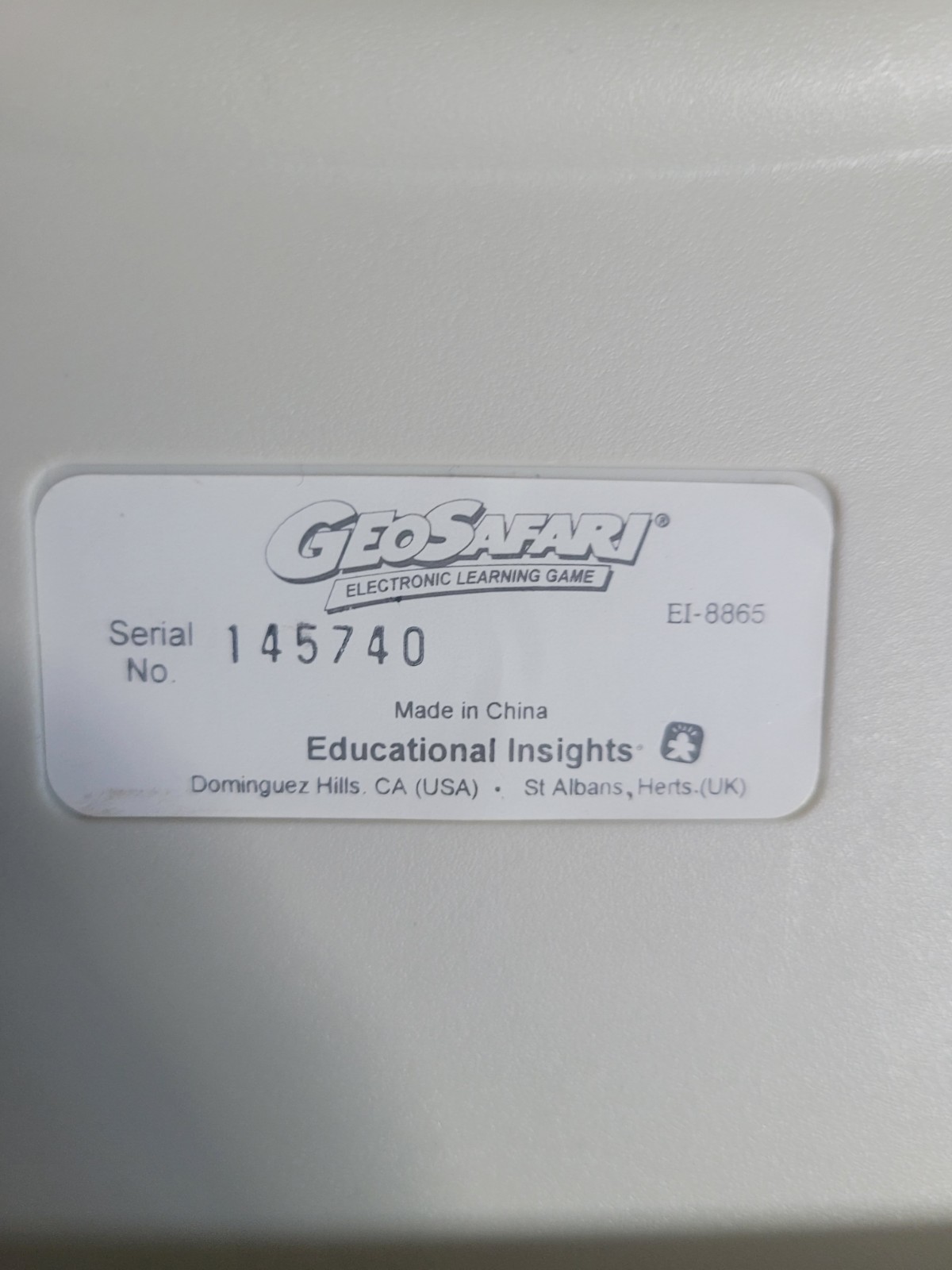 Vintage GeoSafari Electronic Learning Game EI 8865 w Bag 4 Complete Card Sets !!