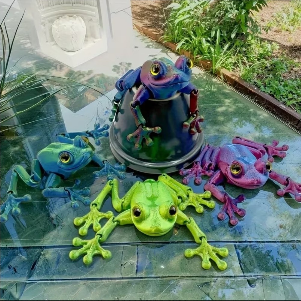 20pcs Set – 3D Printing Frog Statue Ornaments, Frog Decorations, Holiday Gifts,