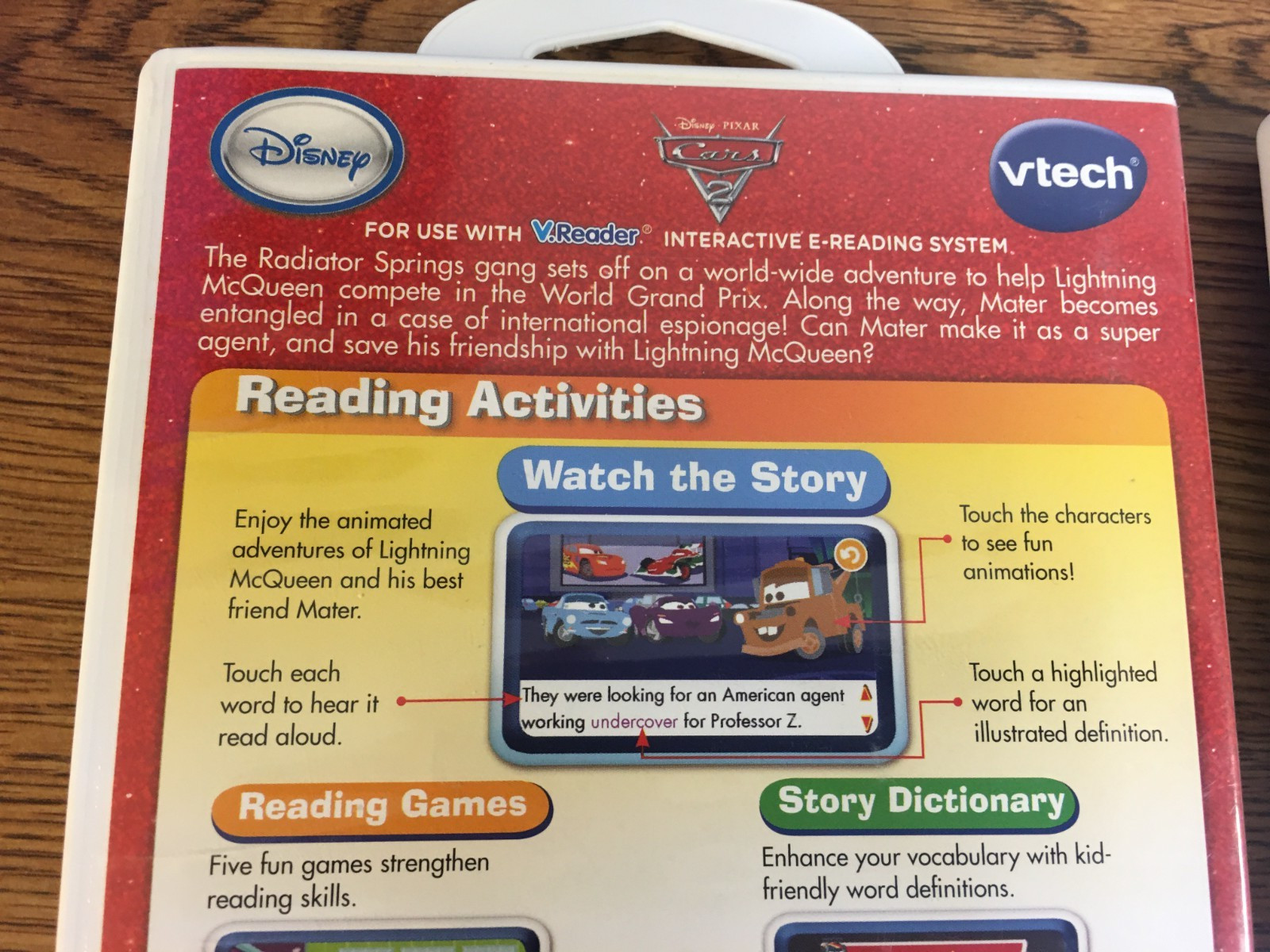 Lot Of 2 Vtech V.Reader Cars 2 And Toy Story 3 Interactive E-Reading System