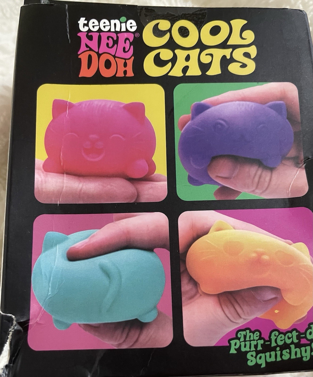 Nee Doh Cool Cats Teenie Tactile Squeeze Toy, Multicolor, Ages 4+