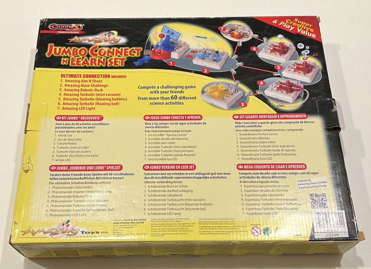 MOSTLY NEW Connex Amazing Jumbo Connect N Learn Circuit Set. Model ES248.