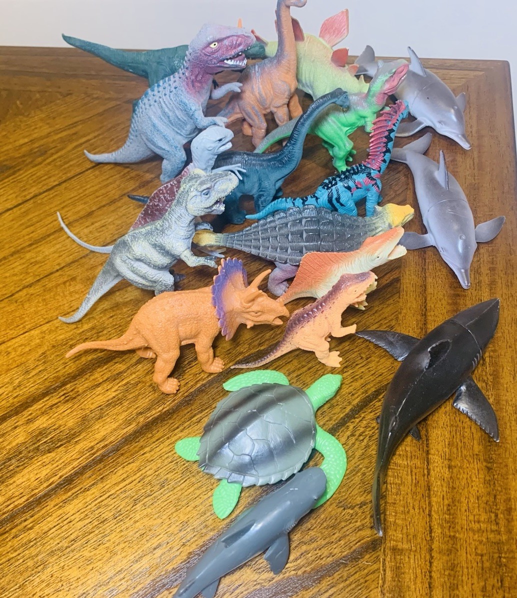 Lot of 18 Children’s Toys Dinosaurs Sharks Dolphins & Turtle Educational Learn