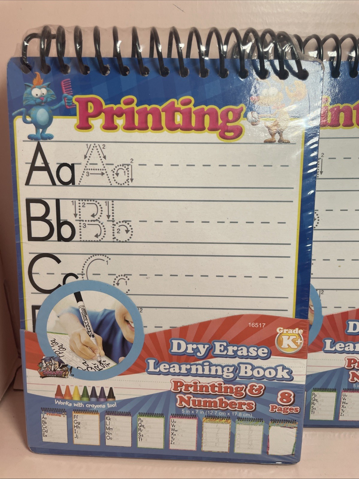 Home Schooling Lot Of 3 K Dry Erase Printing Numbers Learning Book-use Crayons