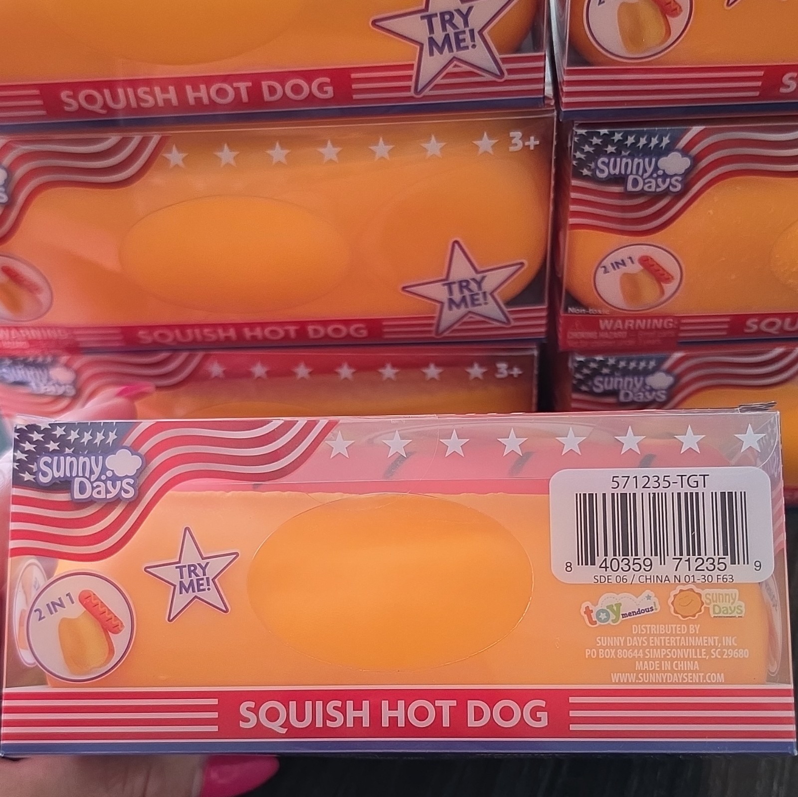 Sunny Days Squish Hot Dog 2-in-1 Tactile Squeeze Toy Lot 10