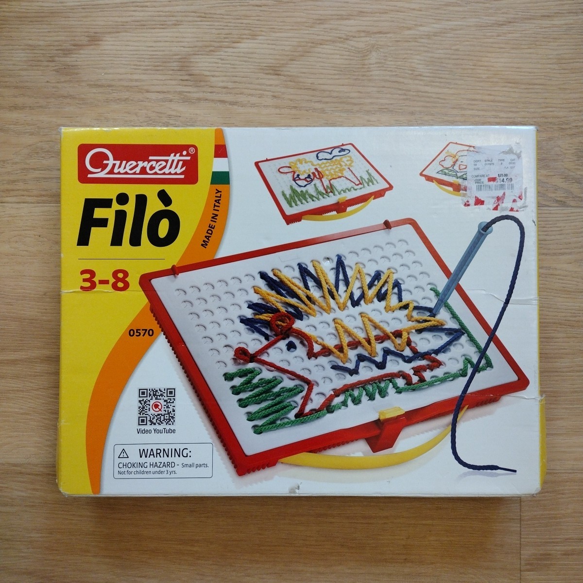 Quercetti Filo String Lacing Art Project Toy Game Made in Italy 2017 Complete