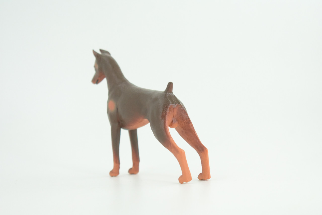 Dobermann Toy Dog, Realistic Hand Painted Rubber Model, 4 Inches CH980 BB213