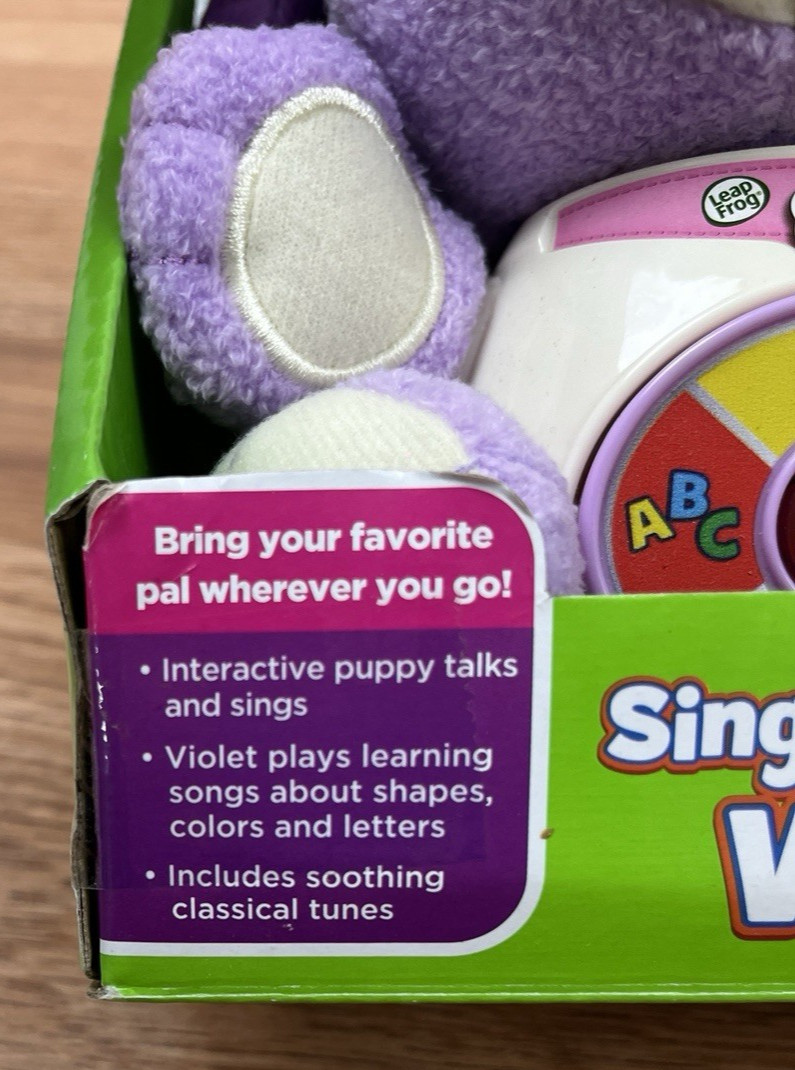 Leap Frog Sing & Snuggle Violet Interactive Plush Purple Puppy Learning Toy NEW