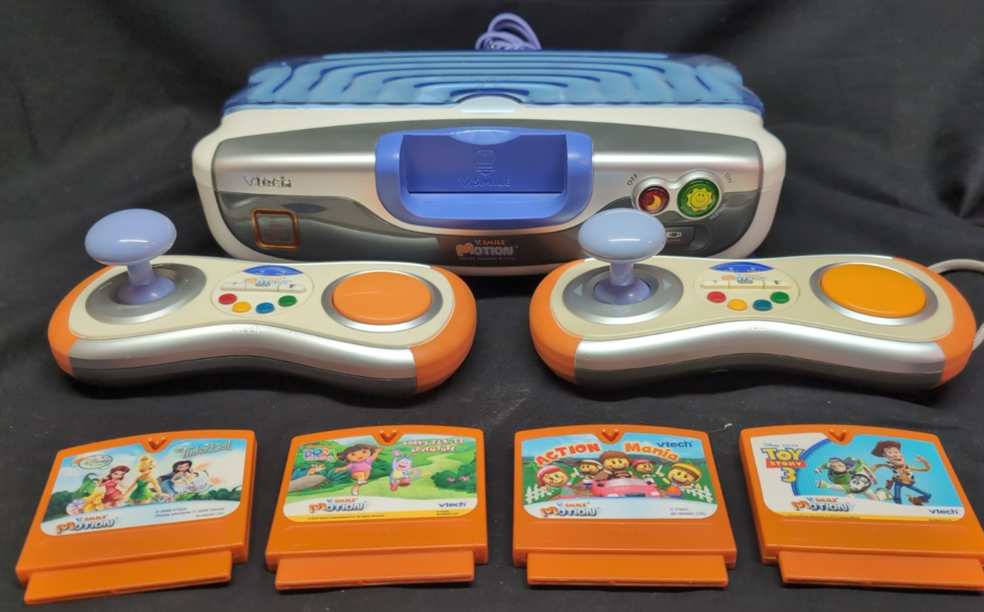 Vtech V.Smile V-Motion Active Learning System Console with 4 Games 2 Controllers