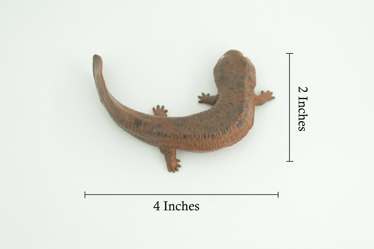 Giant Salamander Toy Model, Hand Painted Rubber Realistic 4 Inches CH857 BB198