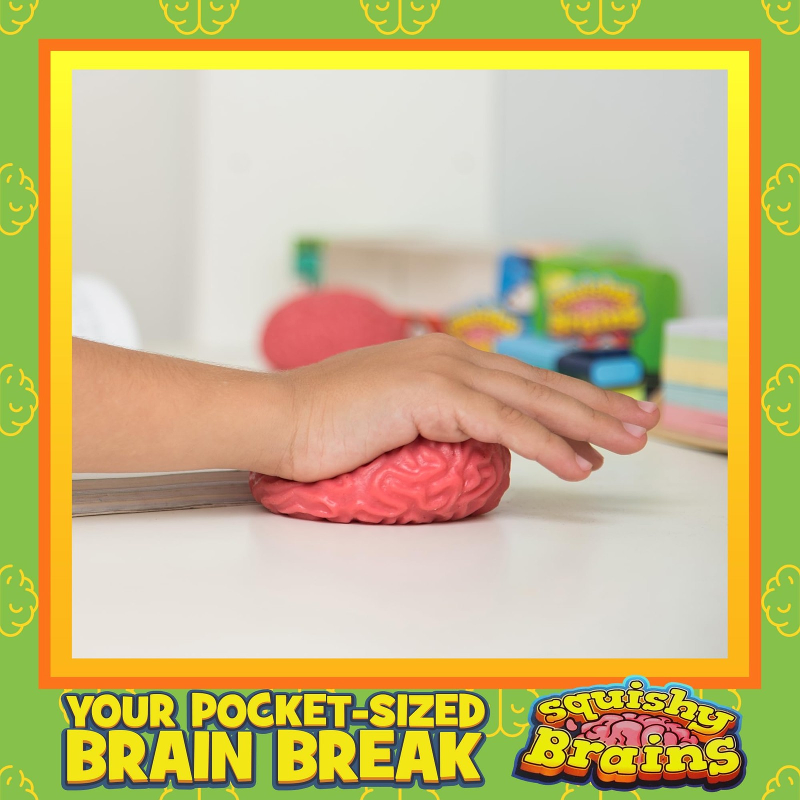 IPIDIPI TOYS Squishy Brain Fidget Splat Balls – Pack of 3 – Fun Small, Pink