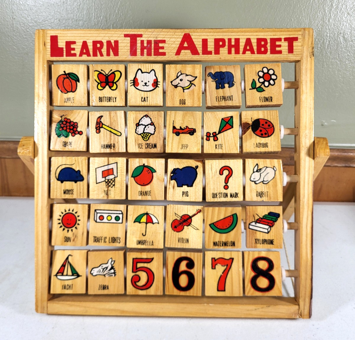 Wooden Learn the Alphabet Letters Abacus Wooden Learning Toy