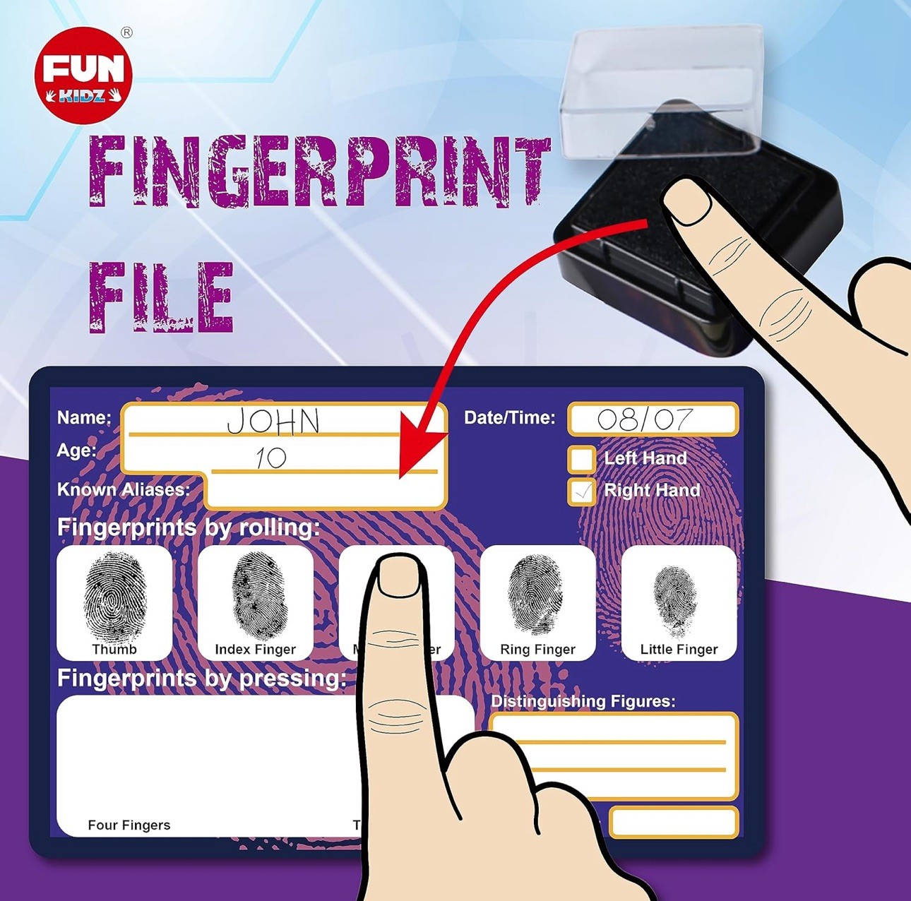 Detective Fingerprint Kit for Kids Ages 8+ FunKidz Spy Gear