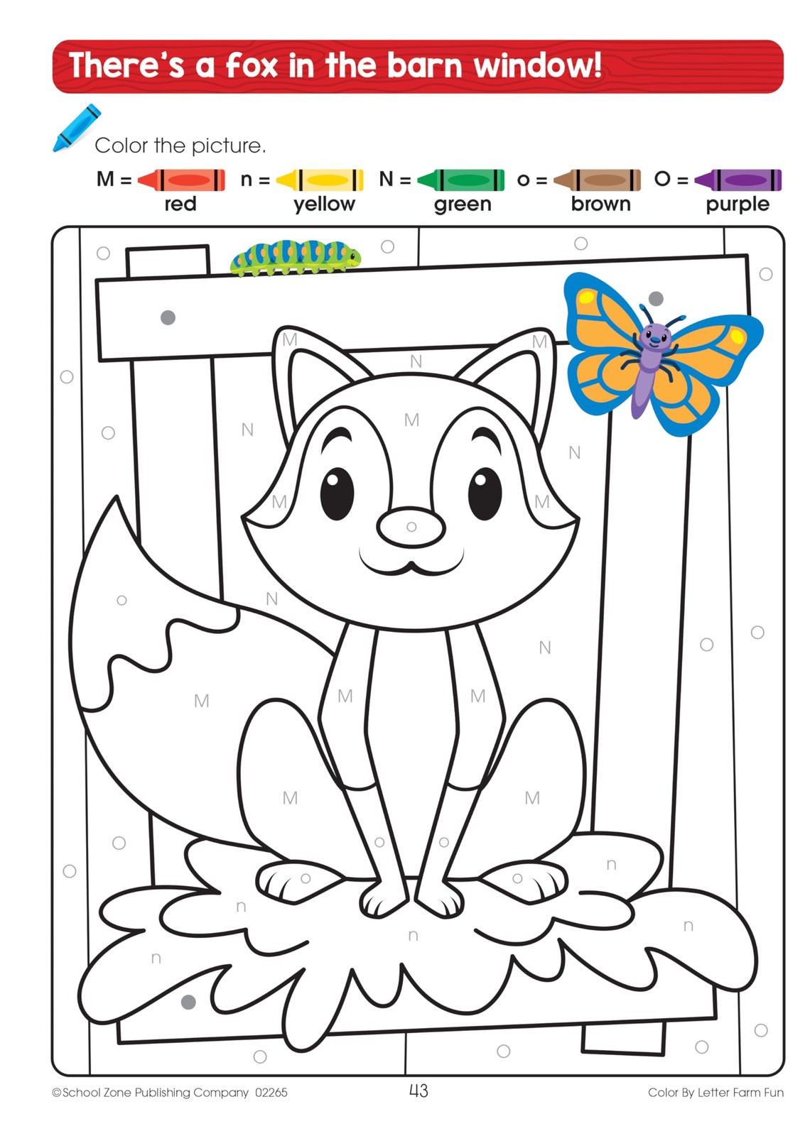 School Zone Color by Letter Farm Fun Workbook: 64 Pages, Preschool,…